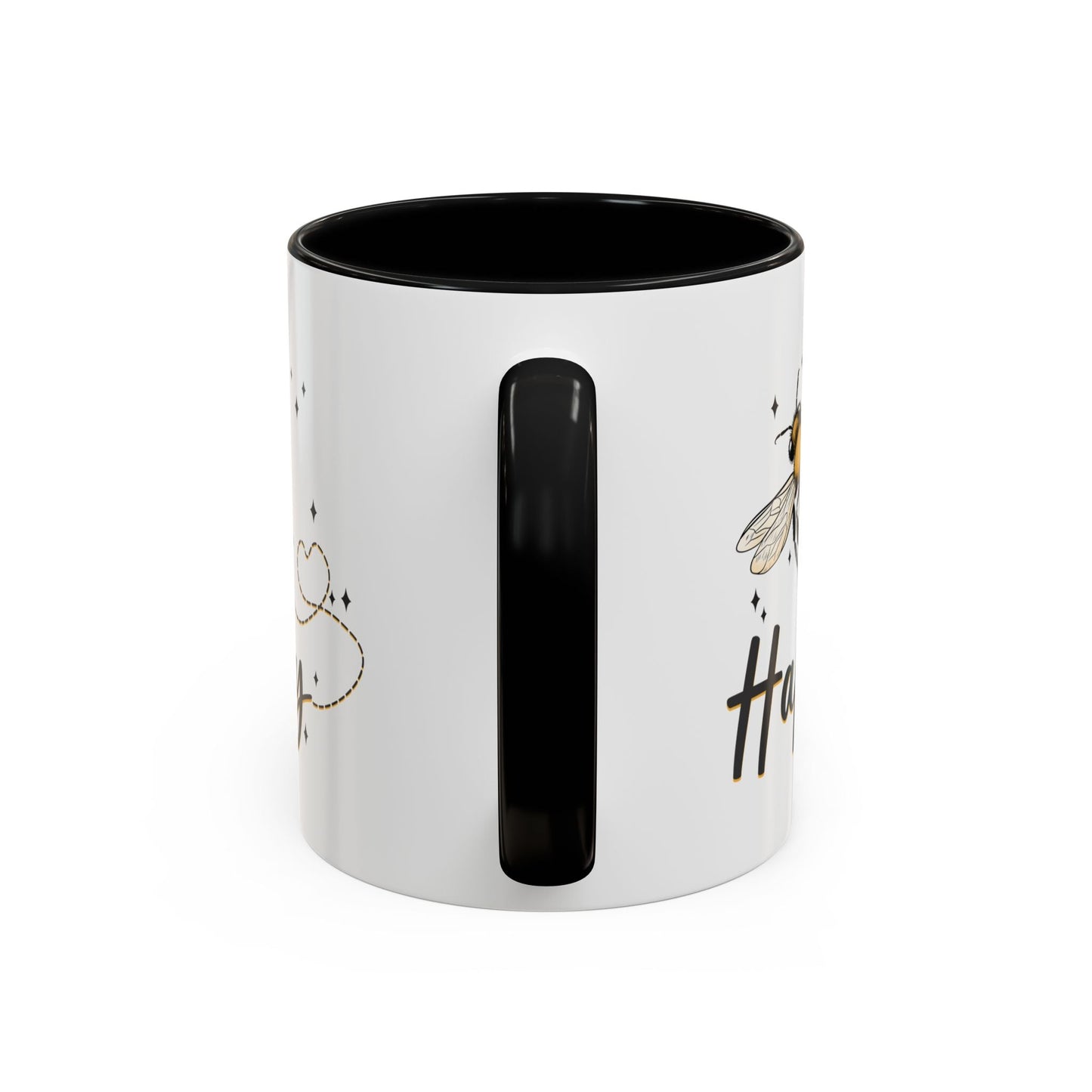 Bee Happy Ceramic Mug – Whimsical Bee Design, 11 oz Cottage Style