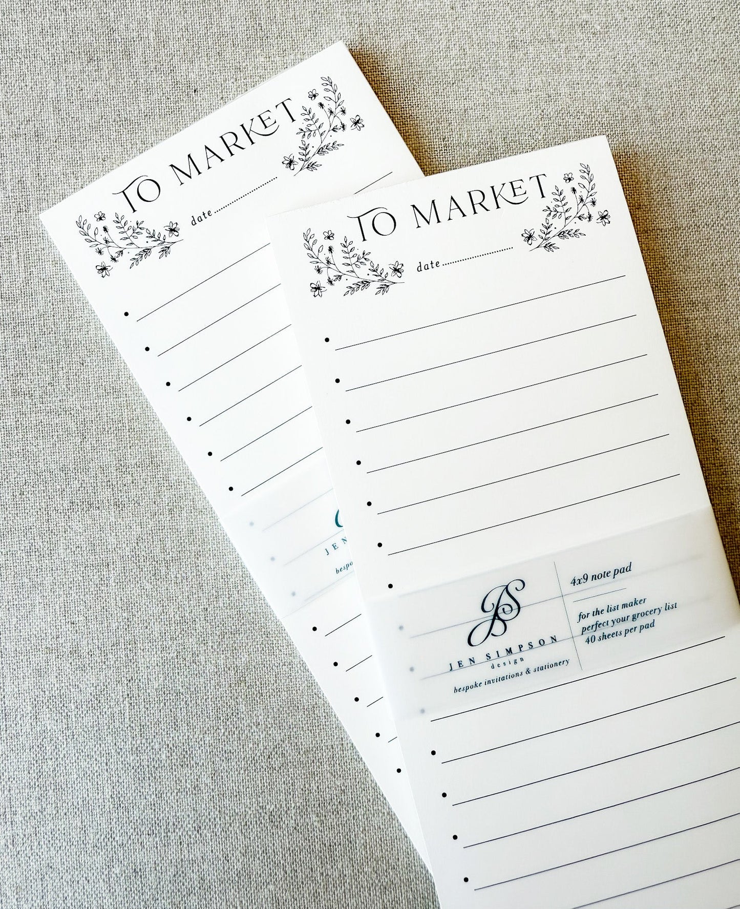 Floral To Market — Grocery & Checklist Notepad