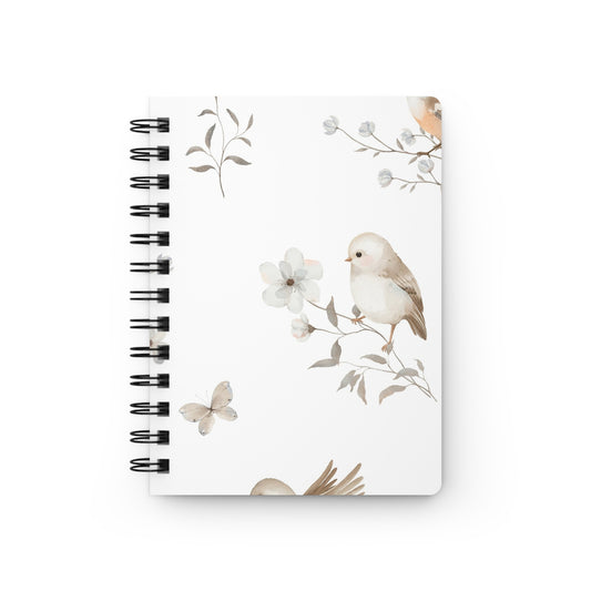 Bird & Blossom Spiral Notebook — Floral Bird Journal for Nature Lovers