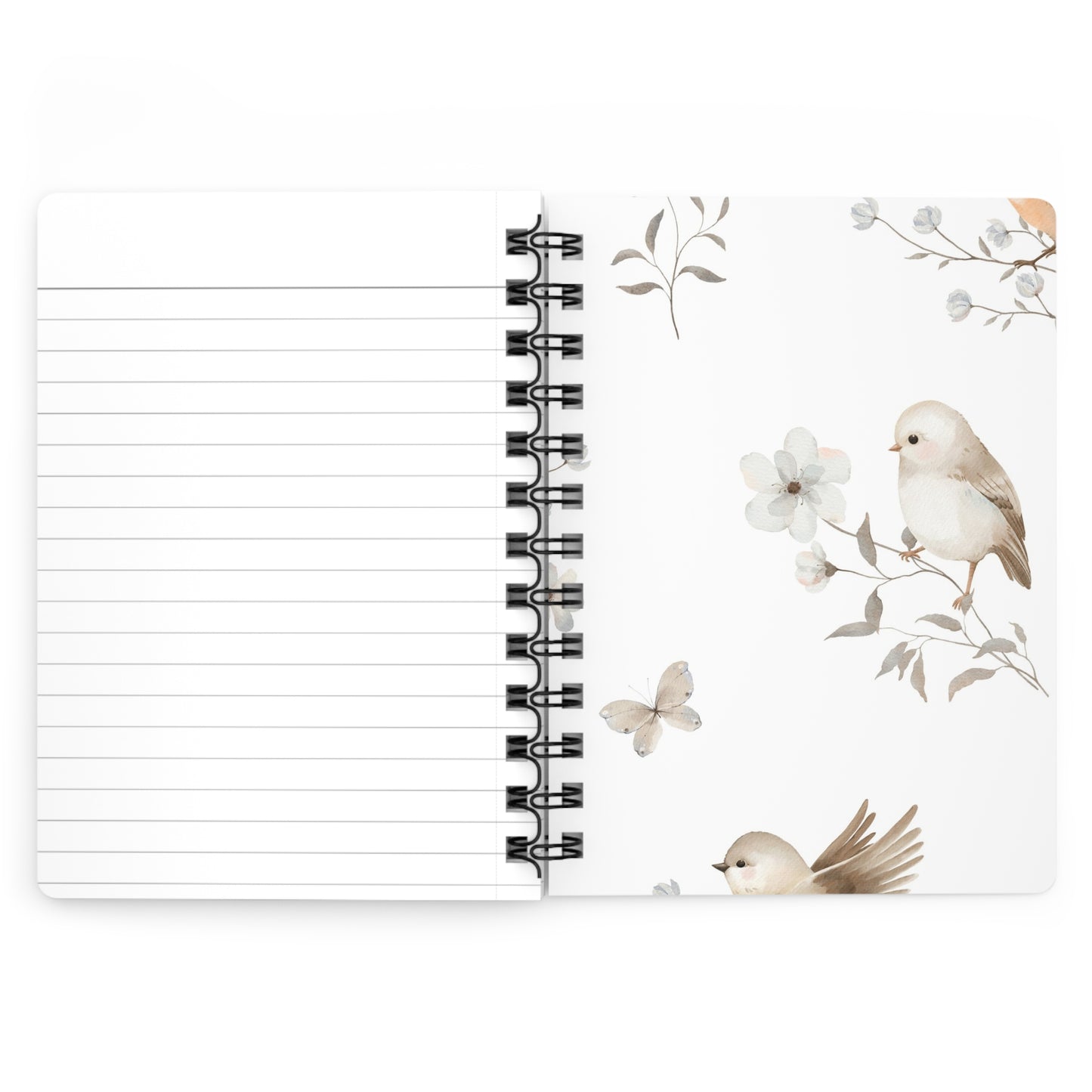 Bird & Blossom Spiral Notebook — Floral Bird Journal for Nature Lovers