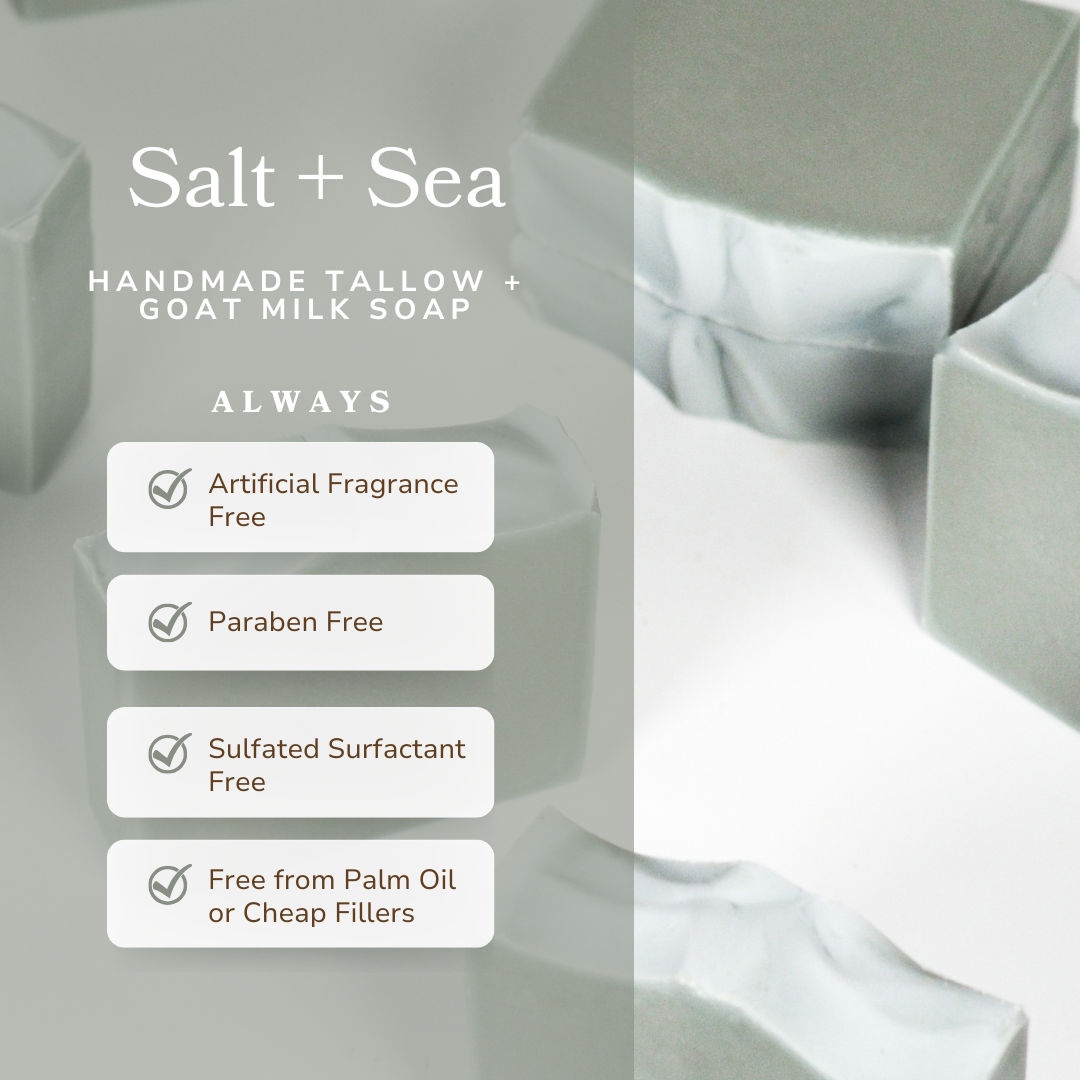 Salt + Sea Bar – Handmade Tallow & Goat Milk Soap
