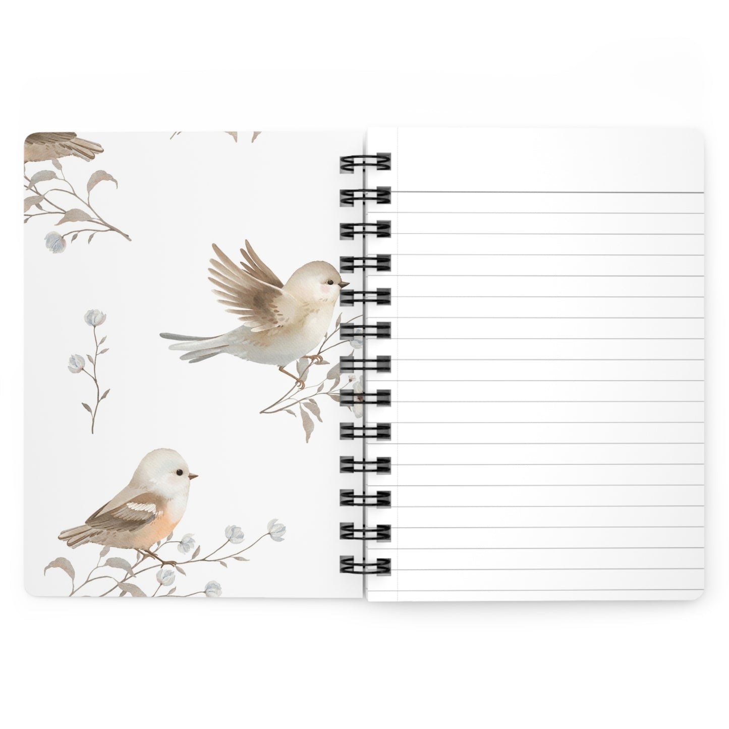 Bird & Blossom Spiral Notebook — Floral Bird Journal for Nature Lovers