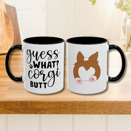 "Guess What? Corgi Butt" Coffee Mug – Funny Dog Lover Gift, 11 oz Ceramic