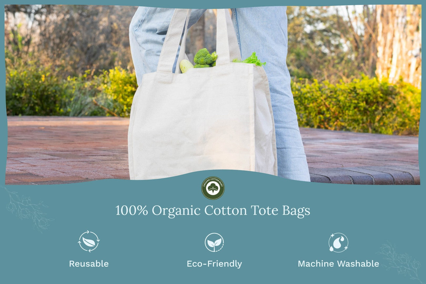 Organic Cotton Canvas Tote Bag