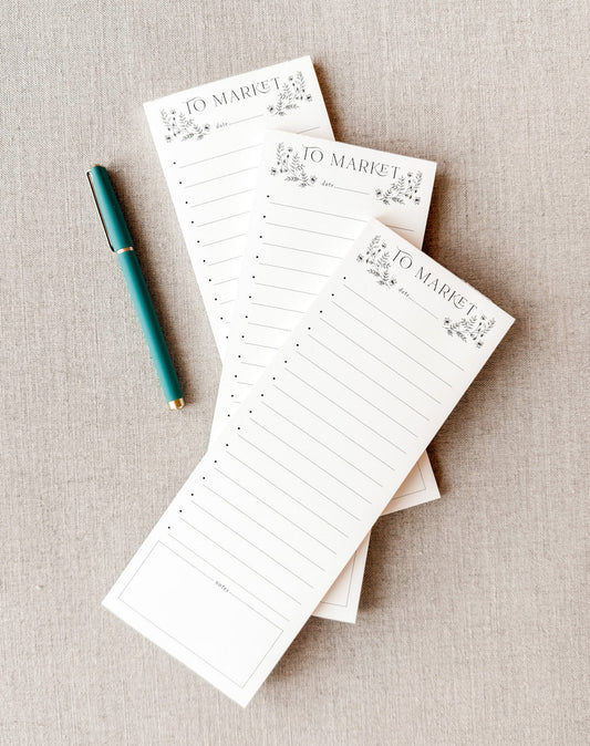Floral To Market — Grocery & Checklist Notepad