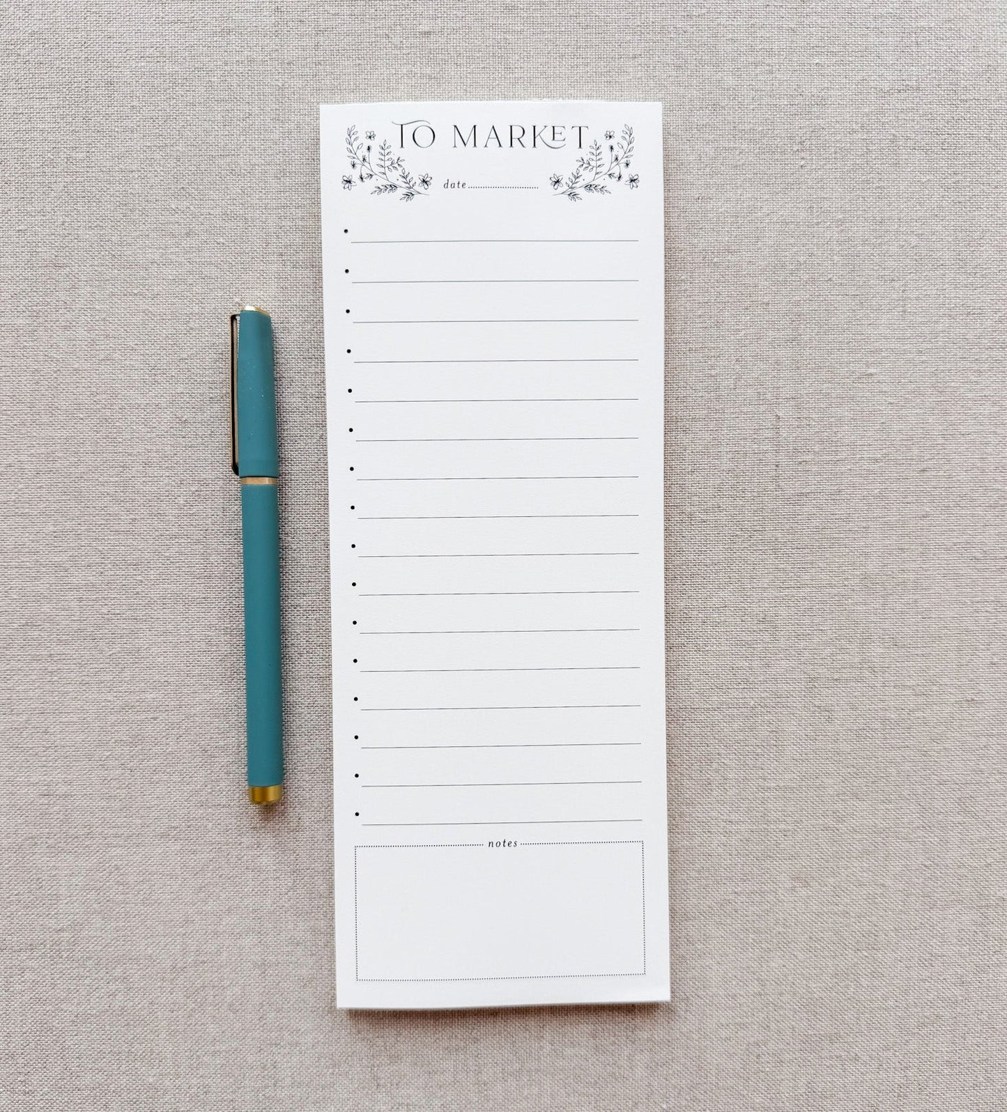 Floral To Market — Grocery & Checklist Notepad