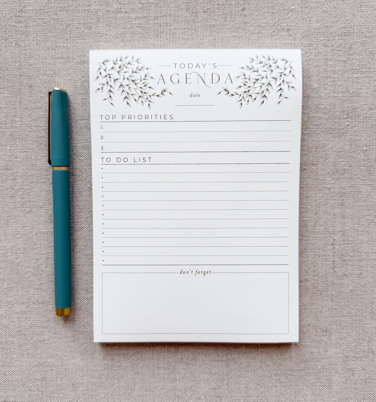 Today's Agenda — Daily Planner Notepad