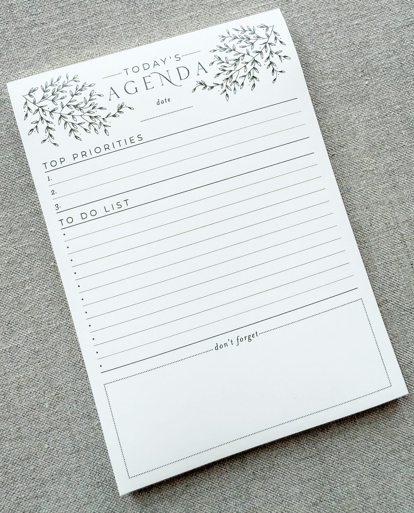 Today's Agenda — Daily Planner Notepad