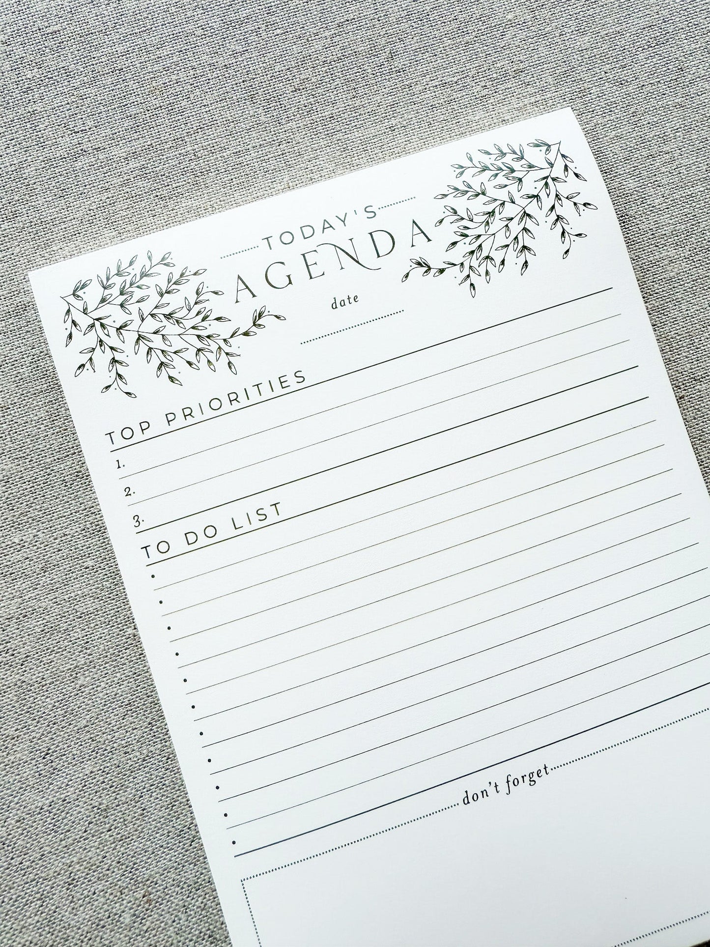 Today's Agenda — Daily Planner Notepad