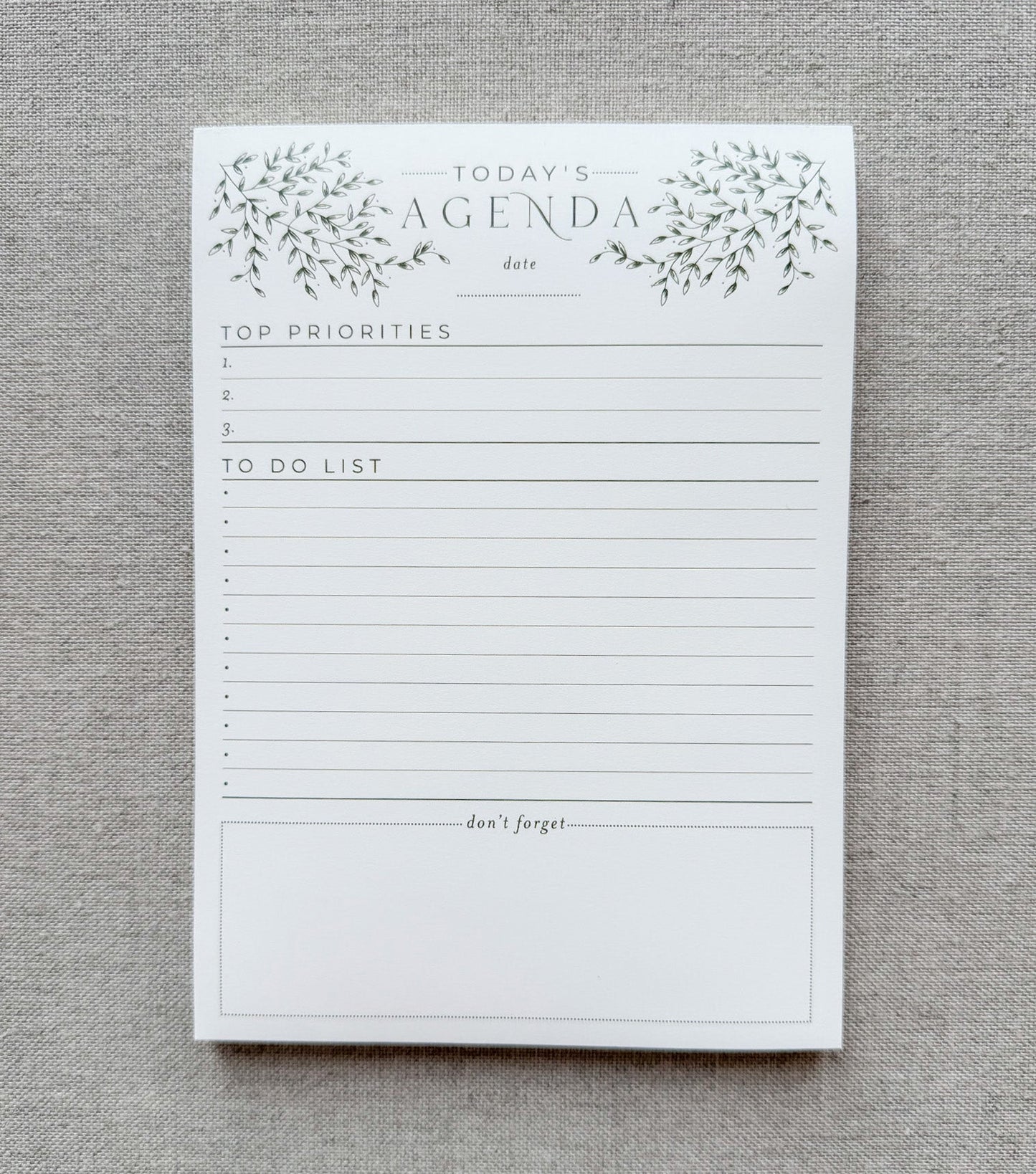 Today's Agenda — Daily Planner Notepad