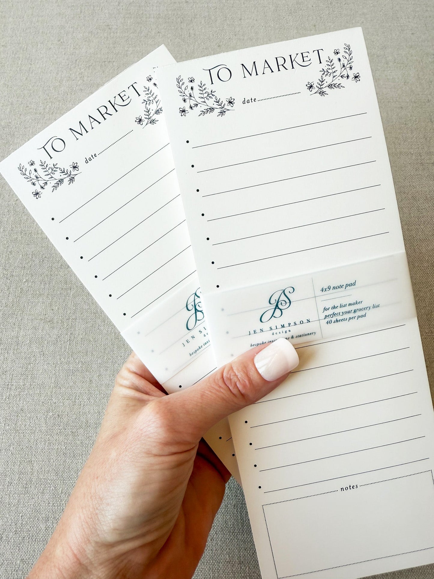 Floral To Market — Grocery & Checklist Notepad