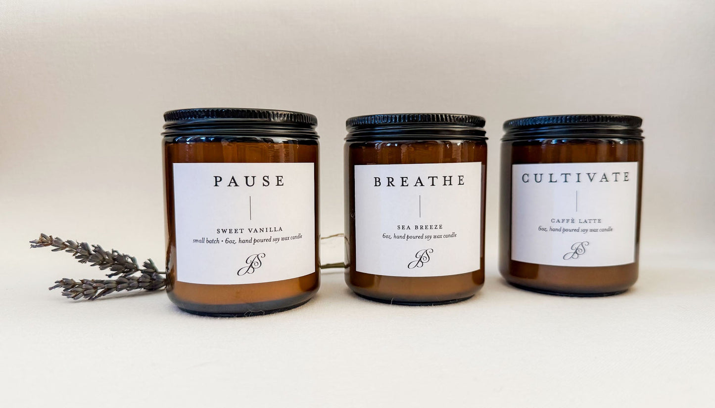 CULTIVATE Hand-Poured Soy Wax Candle – Cafe Latte Scent, 8 oz