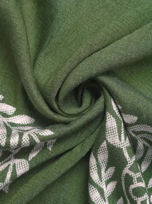 Matcha Green Printed V-Neck Sleeveless Dress