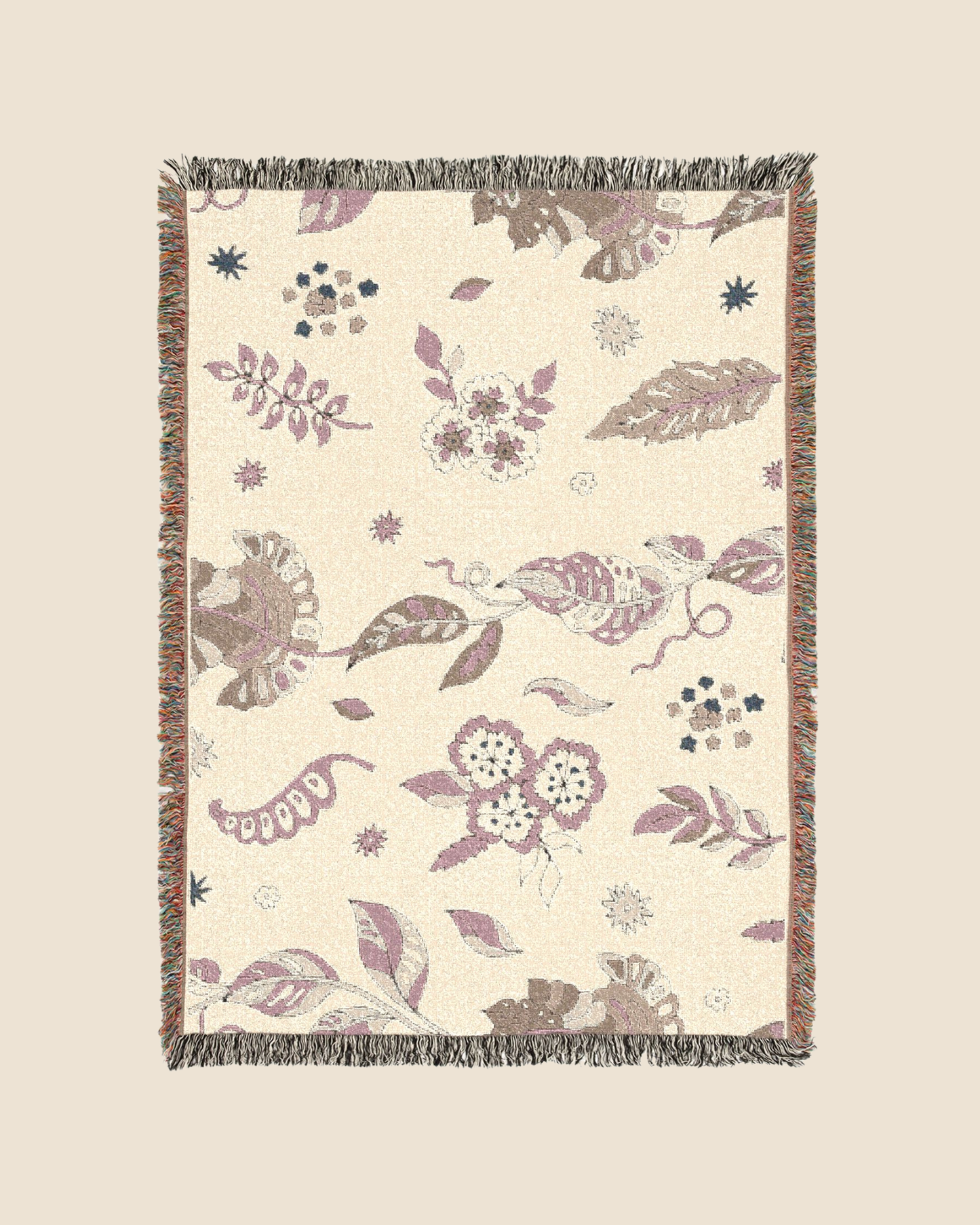 Floral Woven Throw Blanket — Reversible Vintage Paisley Tapestry for Living Room & Bedroom