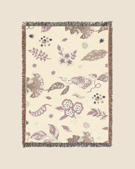 Floral Woven Throw Blanket — Reversible Vintage Paisley Tapestry for Living Room & Bedroom