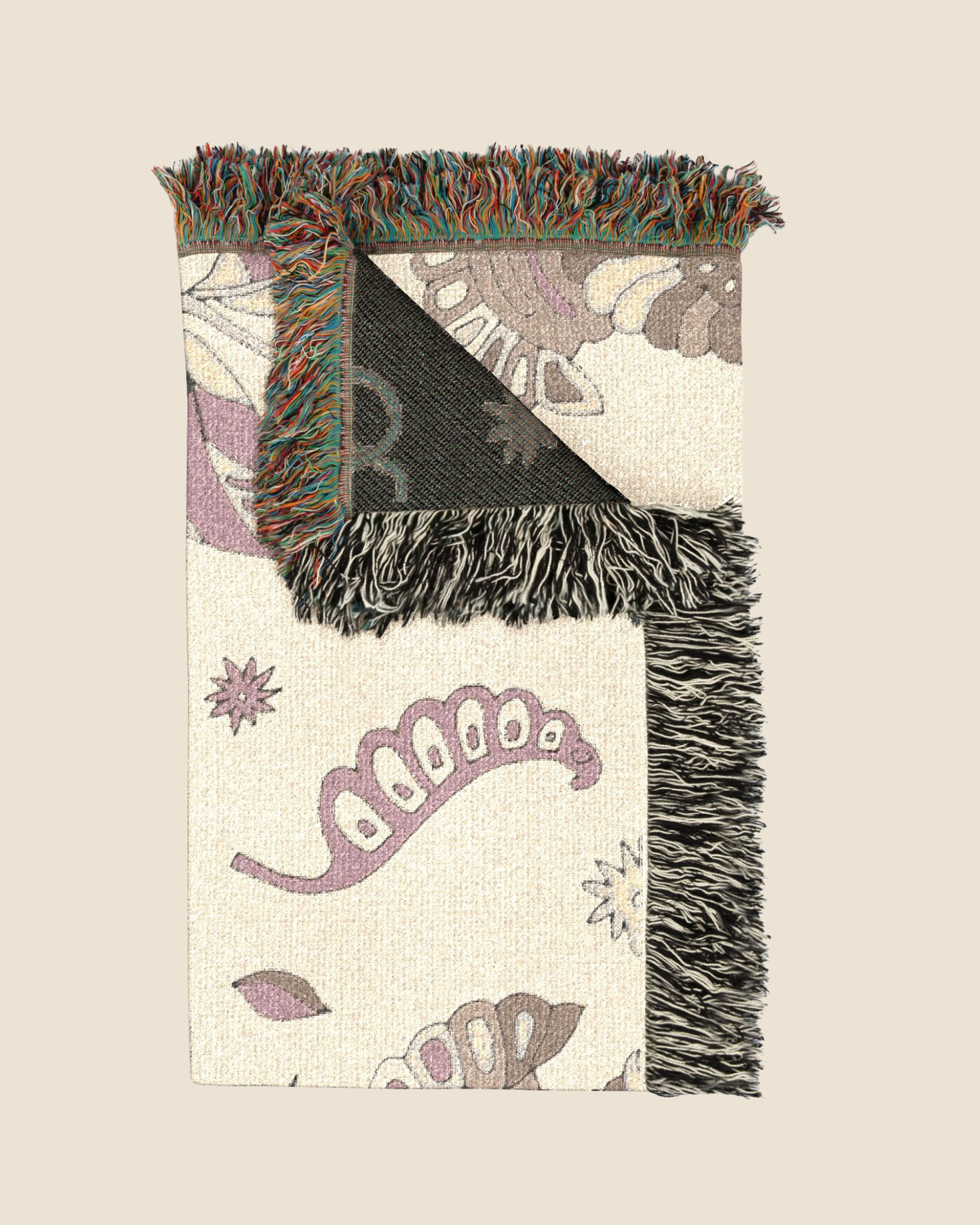 Floral Woven Throw Blanket — Reversible Vintage Paisley Tapestry for Living Room & Bedroom