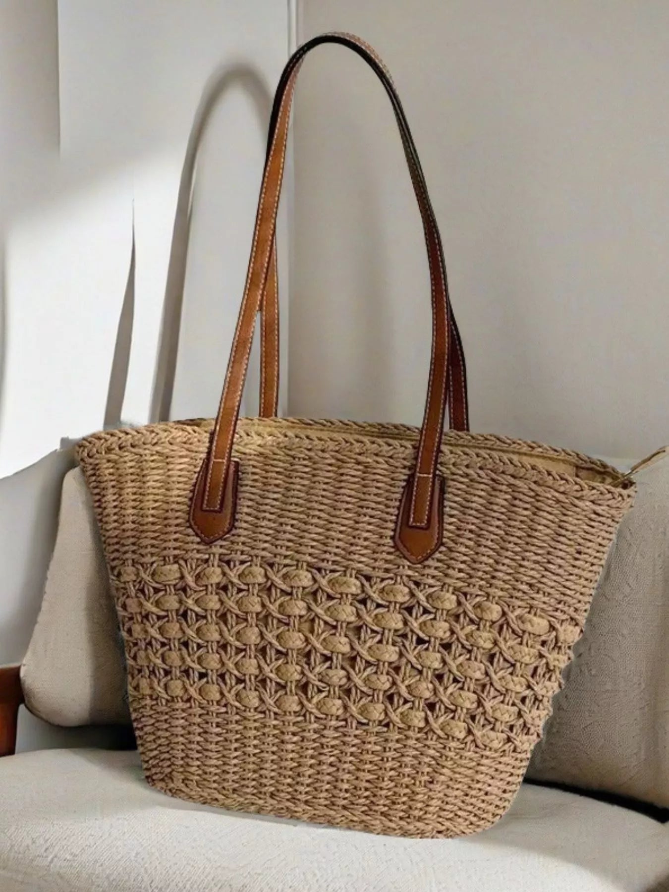 Handwoven Straw Shoulder Bag