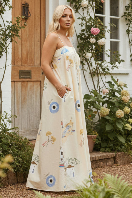 Bohemian Maxi Dress with Pockets