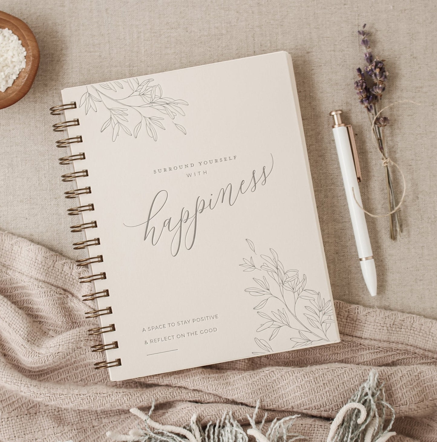Surround Yourself with Happiness Journal – Daily Gratitude & Positivity, Full Year